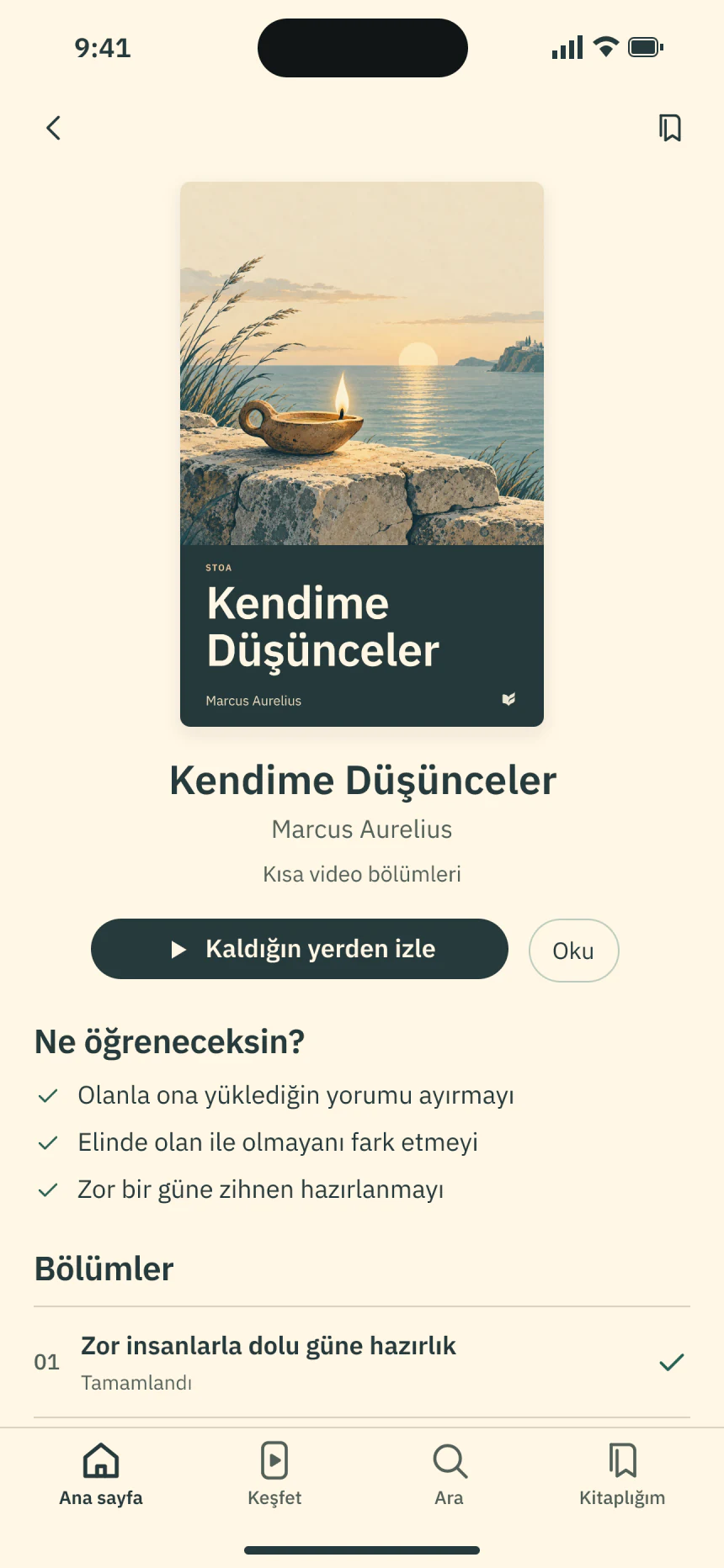 Kitap sayfası: ne öğreneceğin ve bölümler
